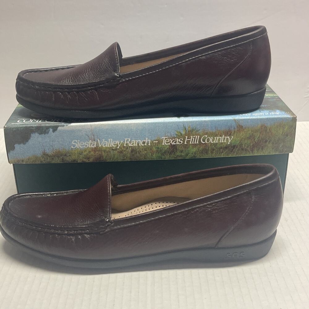 SAS Simplify Tripad Antique Wine Leather Loafer Slip On Women's Shoes Size 9 S